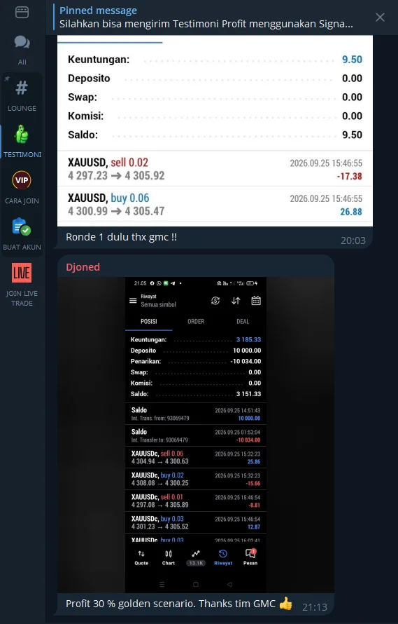 Screenshot diskusi Grup VIP GMC 01