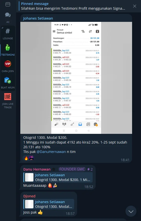 Screenshot diskusi Grup VIP GMC 06